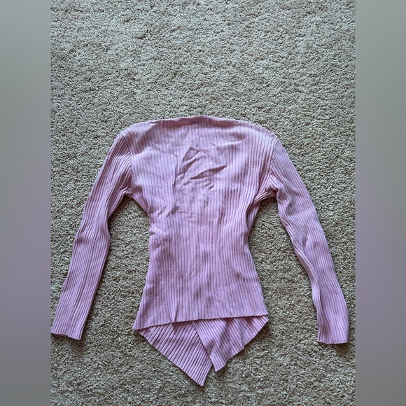 Pink Ribbed Wrap Top - Picture 7 of 7